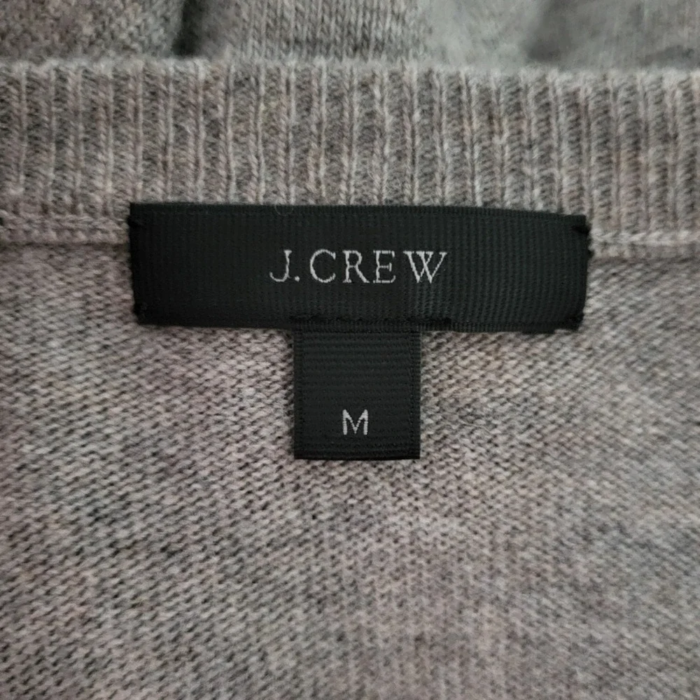 J.Crew Wool Blend Colorblock Tunic Sweater‎ Women's M Red Gray Relaxed Preppy